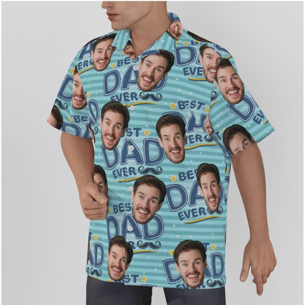 Custom Face Best Dad Ever Hawaiian Shirt