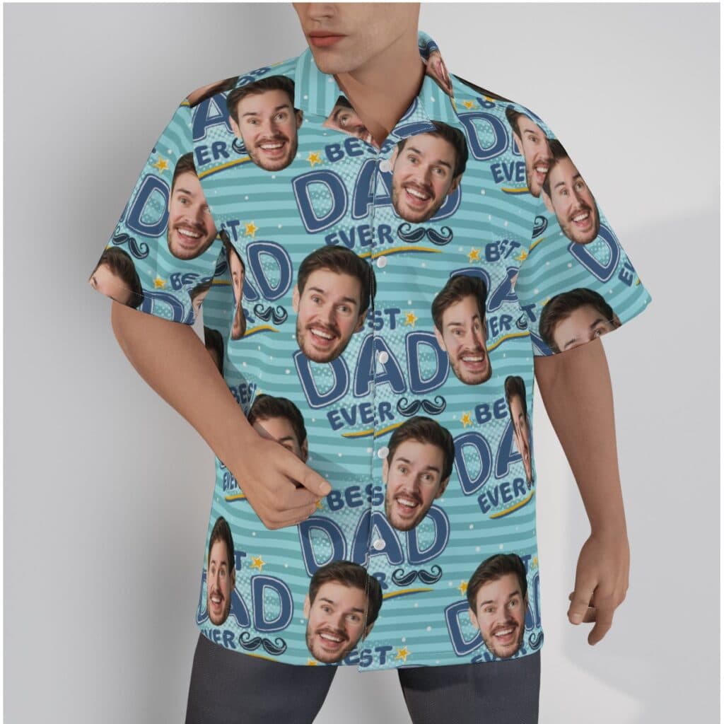 Custom Face Best Dad Ever Hawaiian Shirt