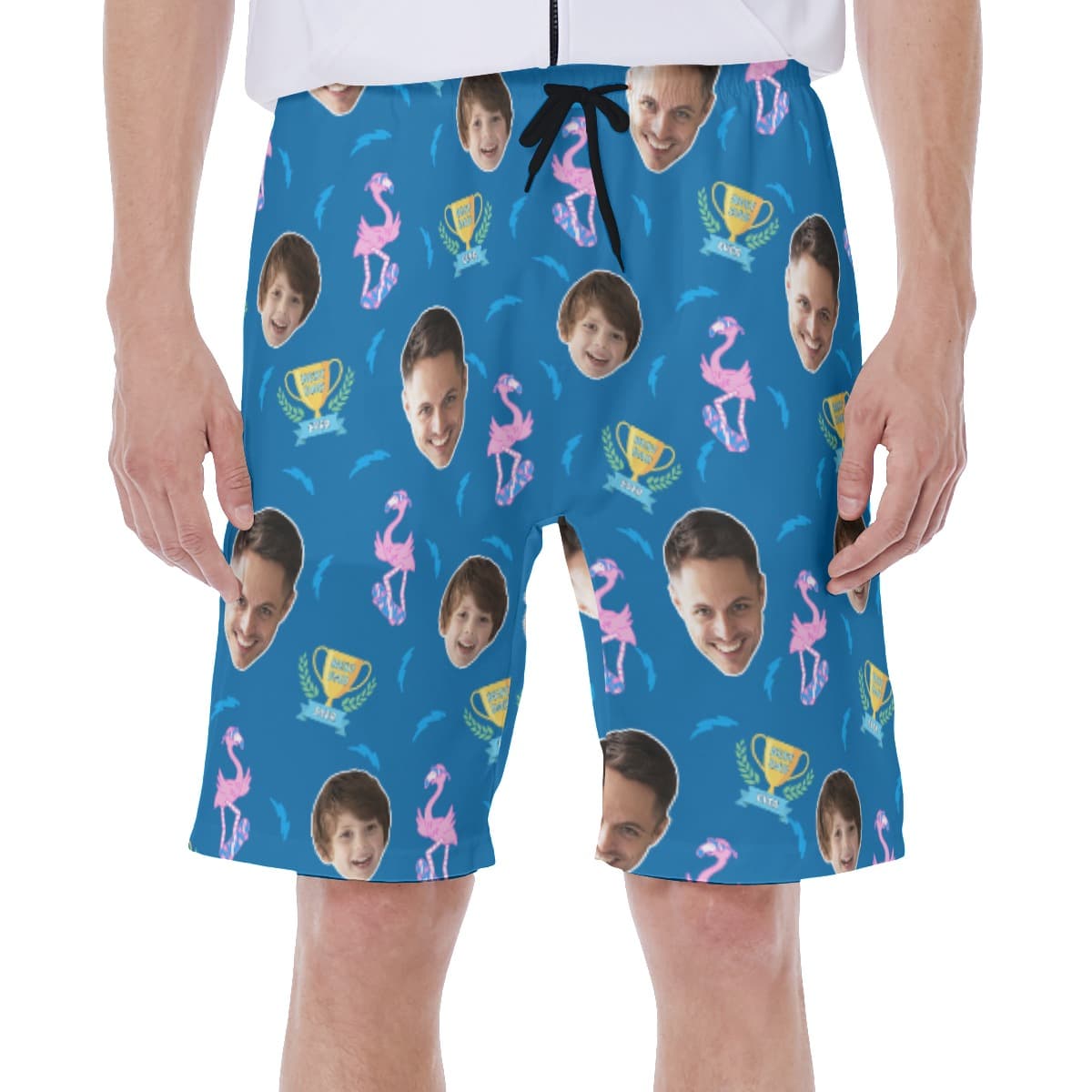 Custom Face Best Dad Ever Hawaiian Swim Trunks For Men