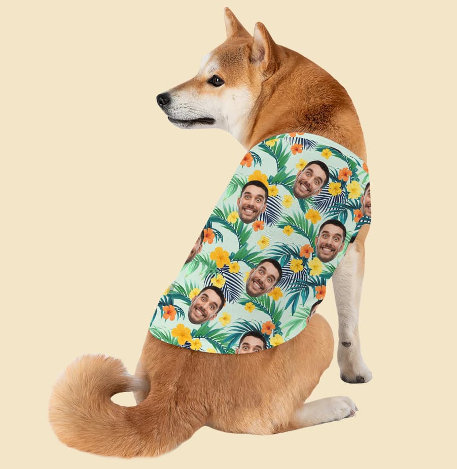 Custom Face Dog Hawaiian Shirt Tank Top (2)