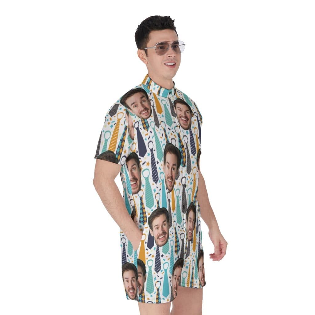 Custom Face Father's Day Hawaiian Romper For Men