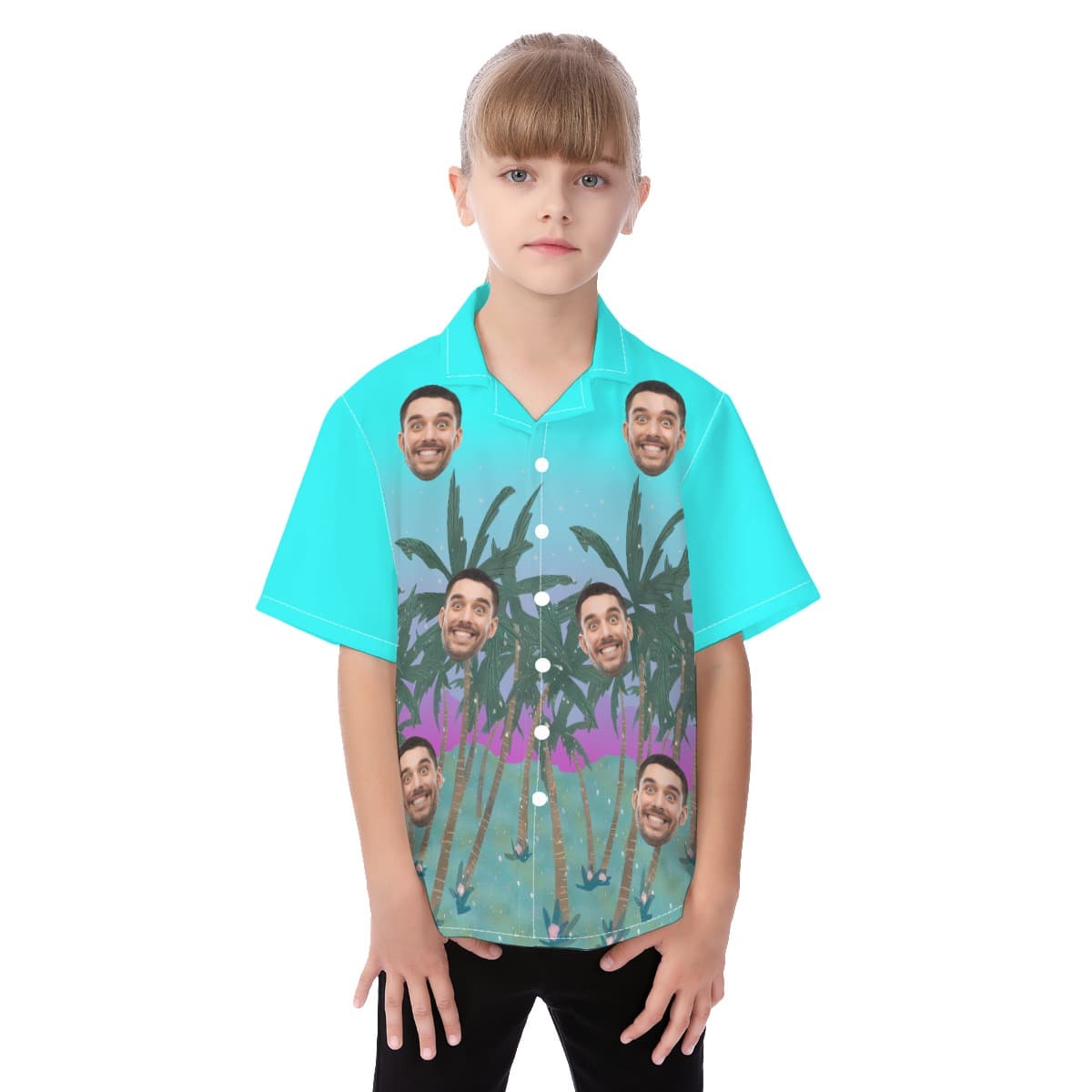 Custom Face Hawaiian Shirt For Kids (1)