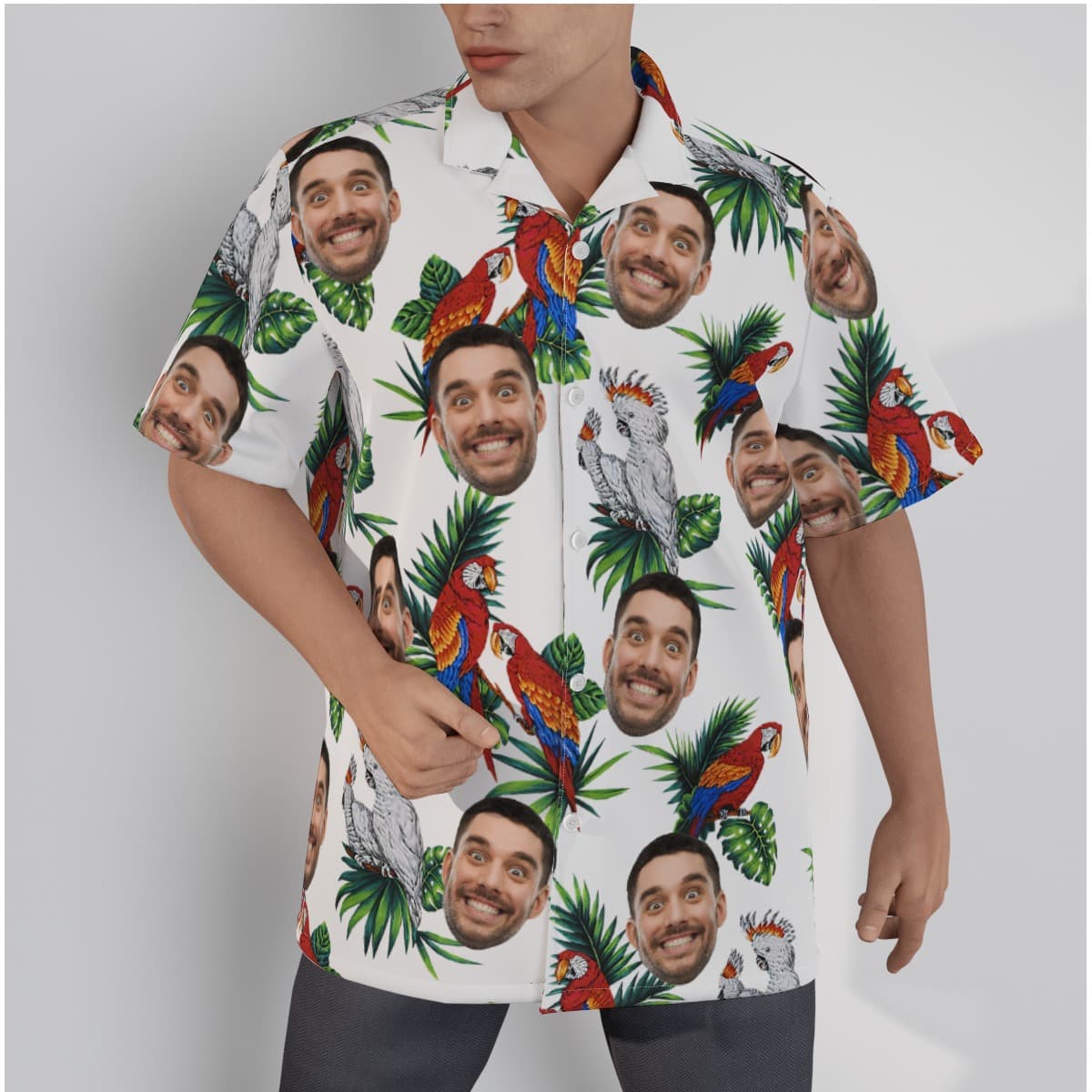 Custom Face Parrot Tropical Hawaiian Shirt (2)