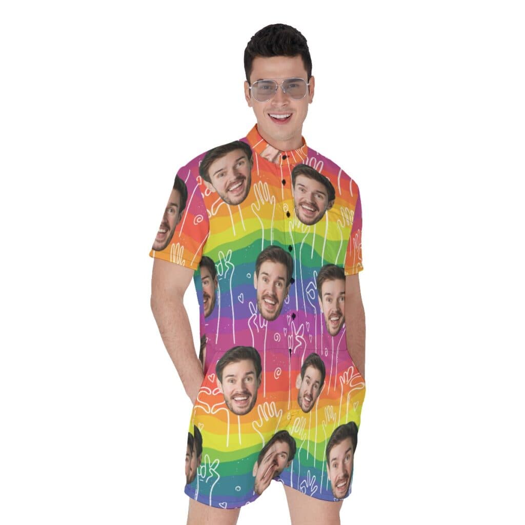 Pride Month LGBT Custom Face Collared Shirt (4)