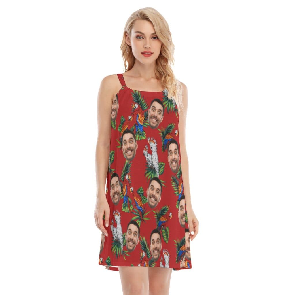 Custom Parrot Women's Cami Dress With Multiple Faces (1)