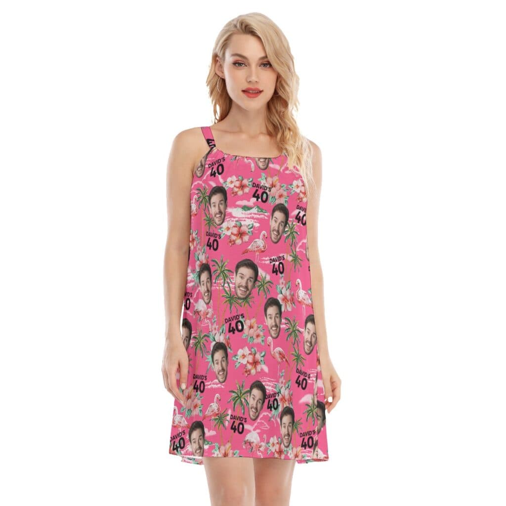 Custom Pink Birthday Cami Dress With Face And Age (2)