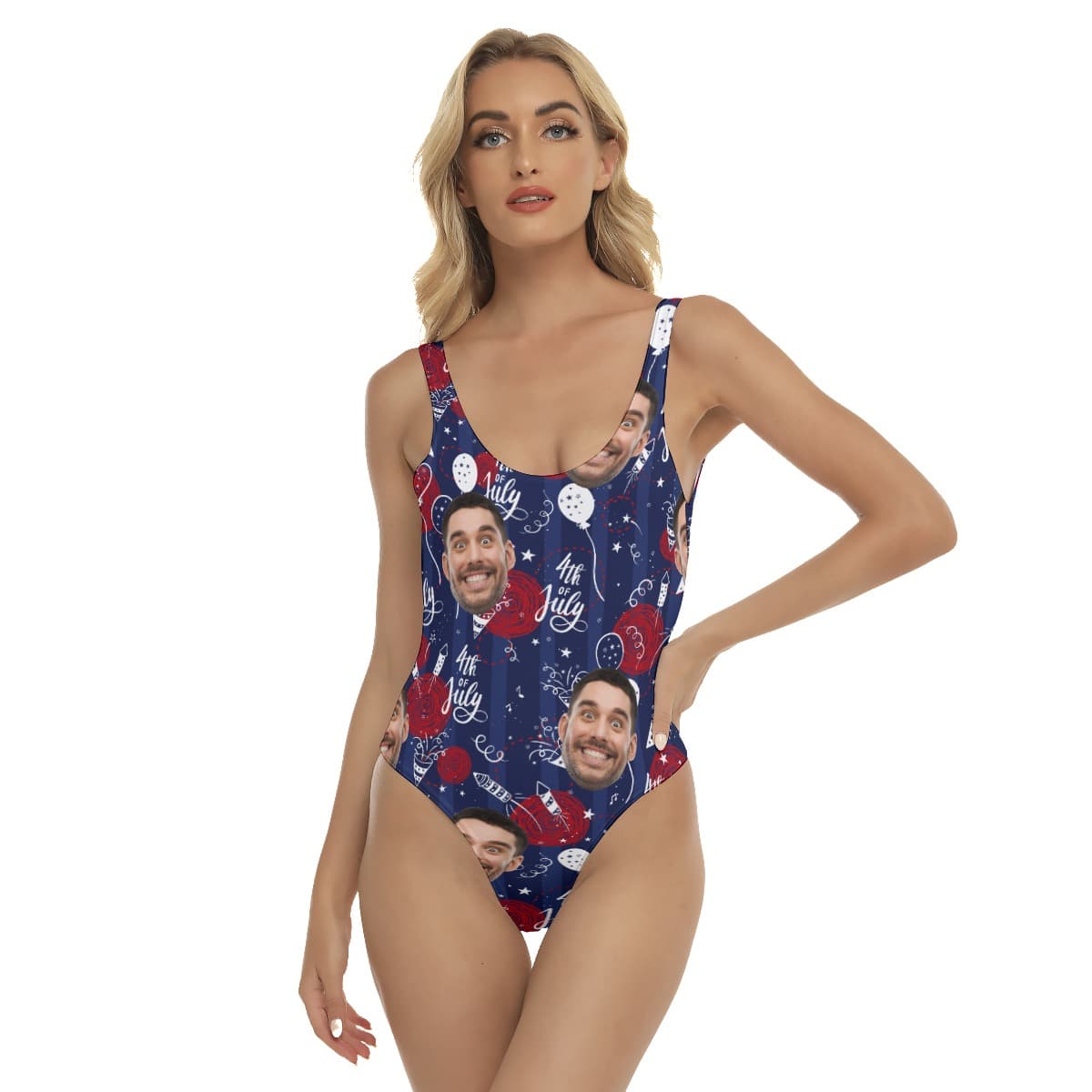 Customized 4th Of July Hawaiian Swimsuit With Face (4)