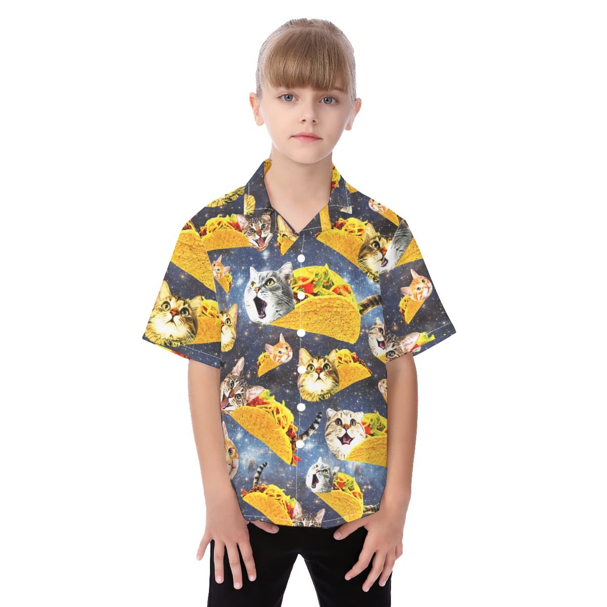 Cute Taco Cat Hawaiian Shirt For Kids