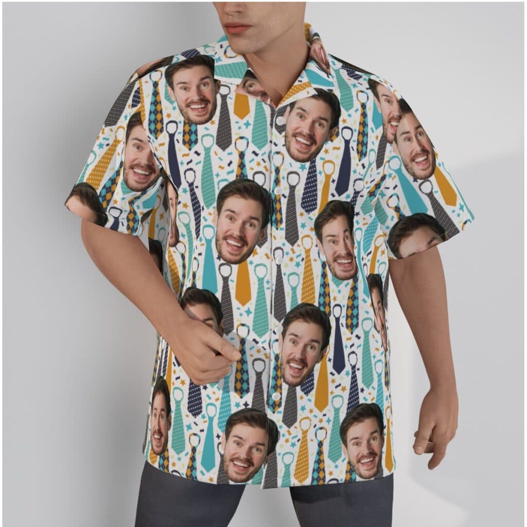 Father's Day Gift Custom Face Hawaiian Shirt