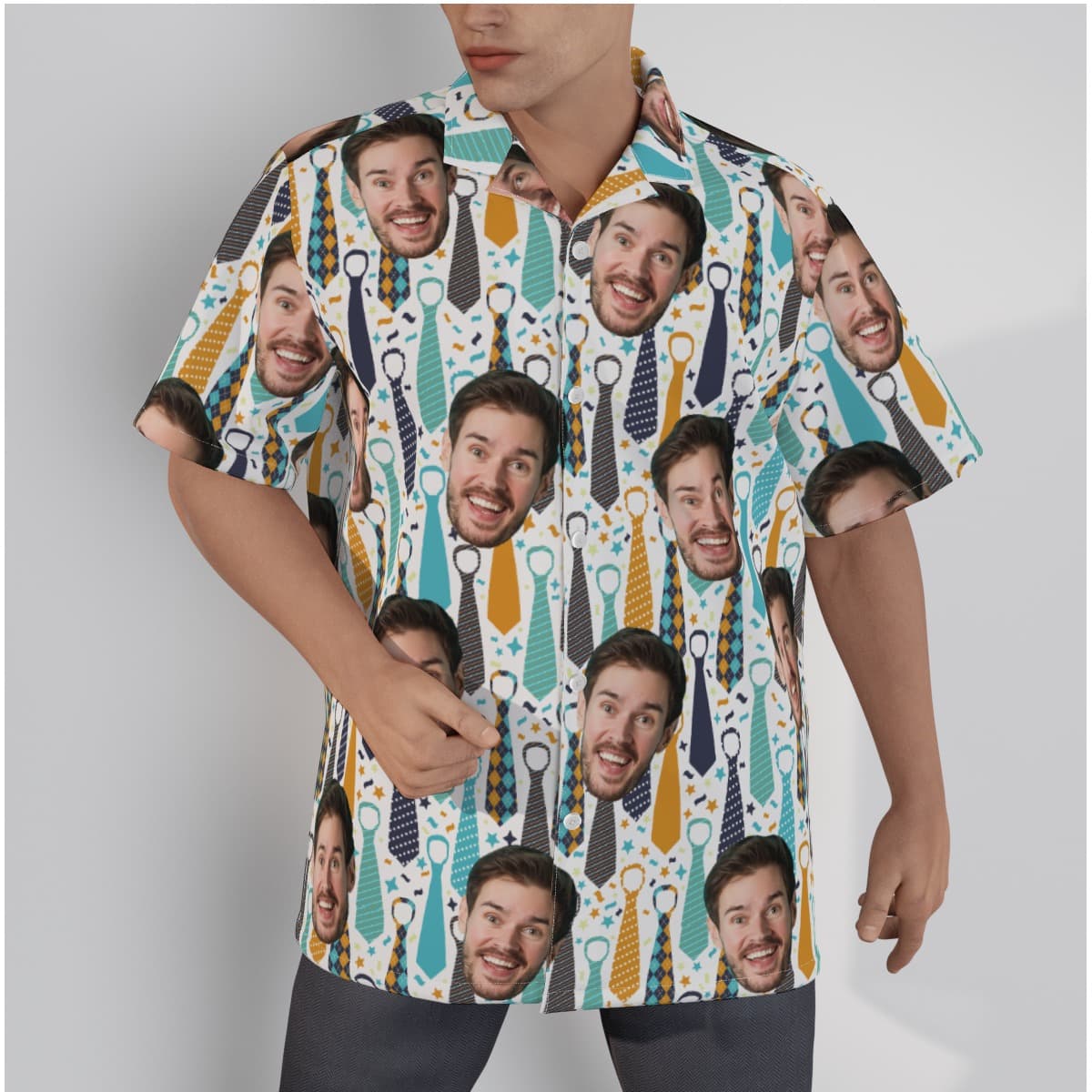 Father's Day Gift Custom Face Hawaiian Shirt