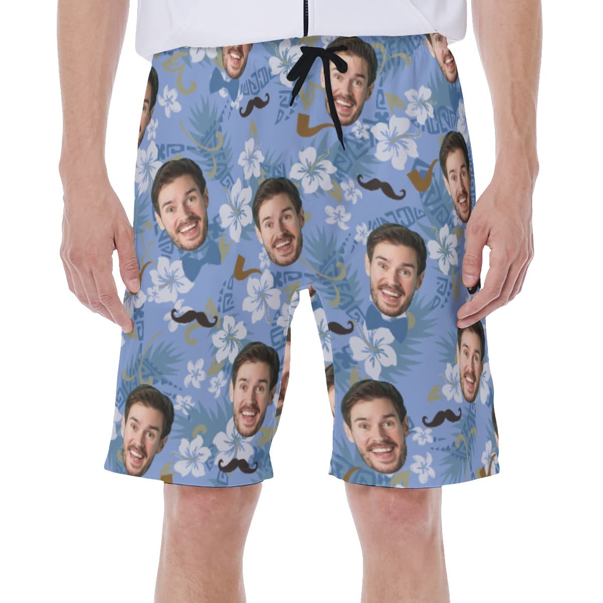 Father’s Day Gift Funny Custom Face Hawaiian Swim Trunks (2)