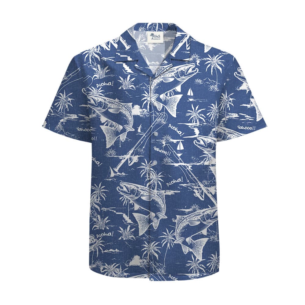 Fishing Hawaiian Shirt Cotton For Men (2)