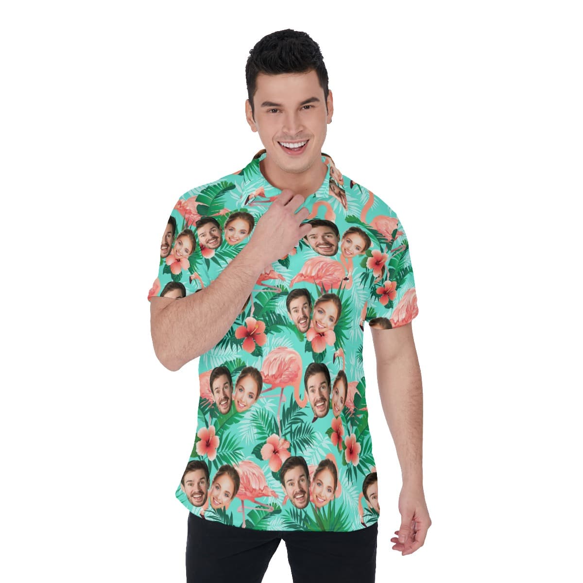Flamingo Hibiscus Custom Hawaiian Polo Shirt With 2 Faces (1)