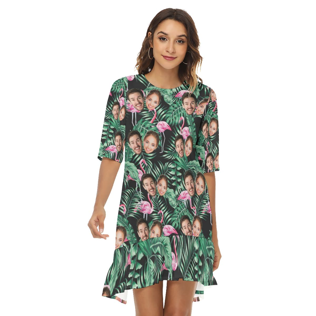 Flamingo Tropical Custom Hawaiian Dress With Multiple Faces (4)