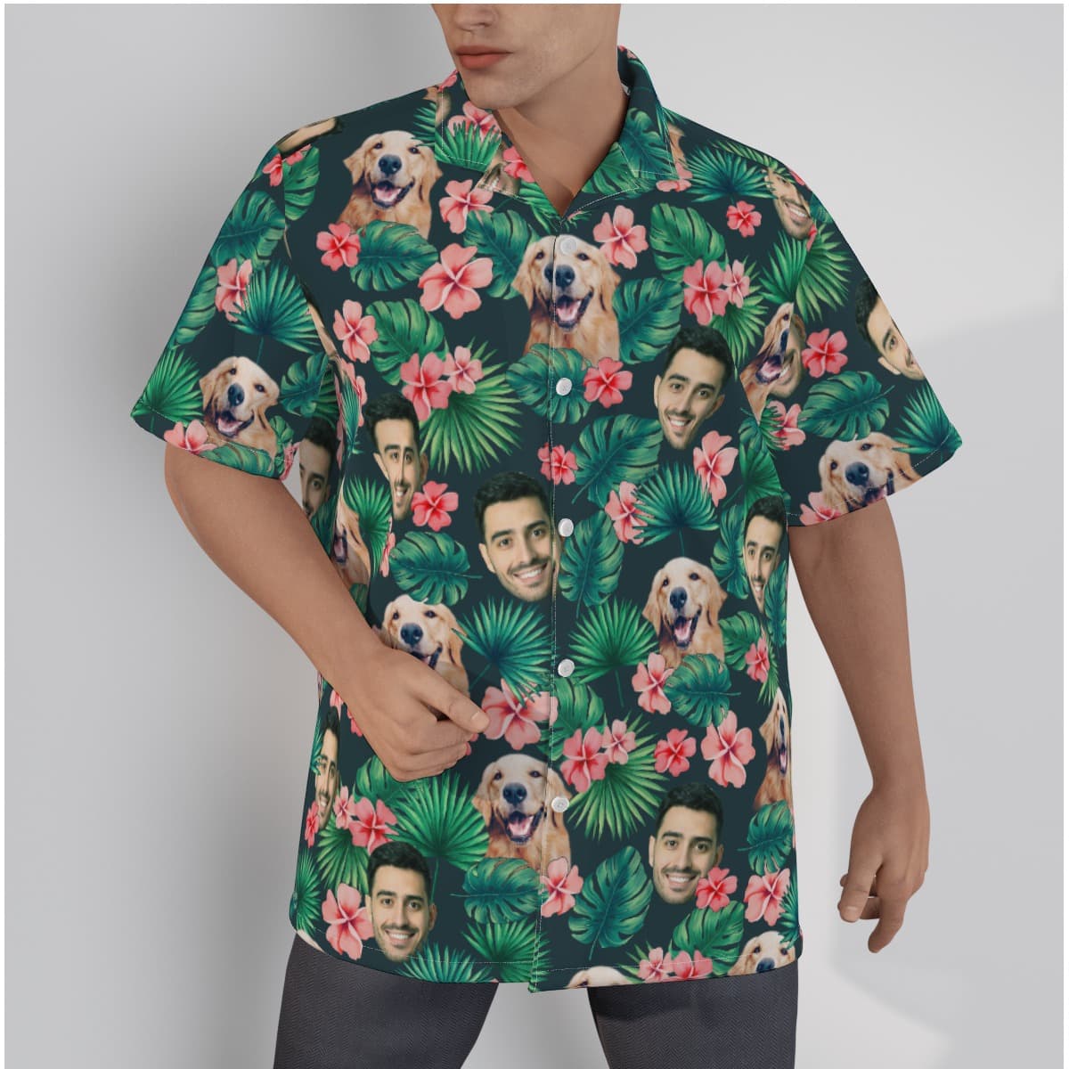Floral Custom Hawaiian Shirt With Faces (1)