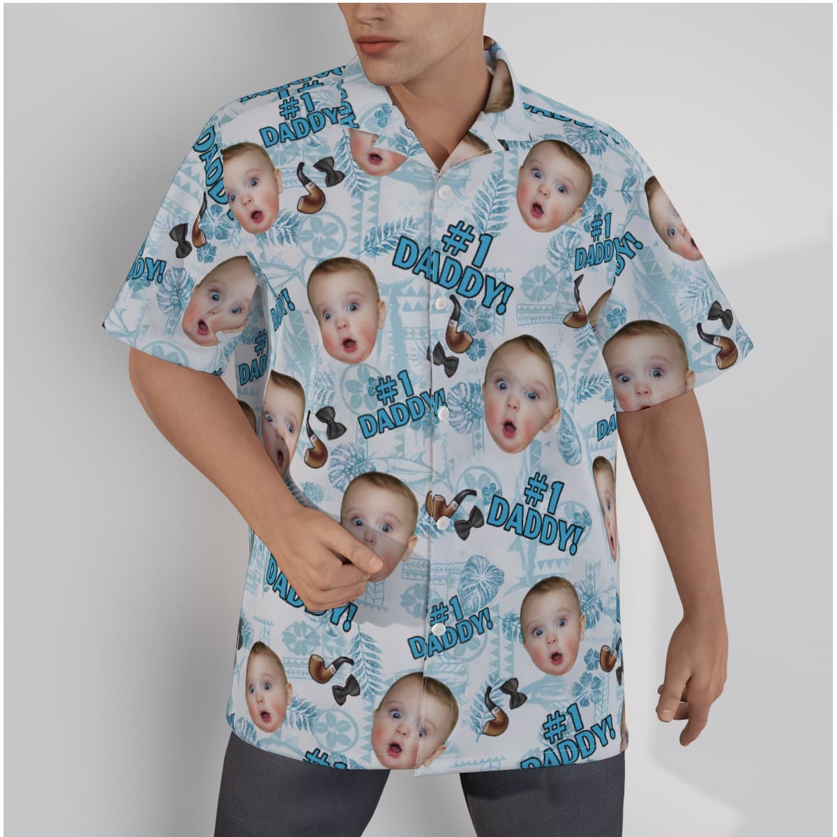 Funny #1 Dad Custom Face Hawaiian Shirt