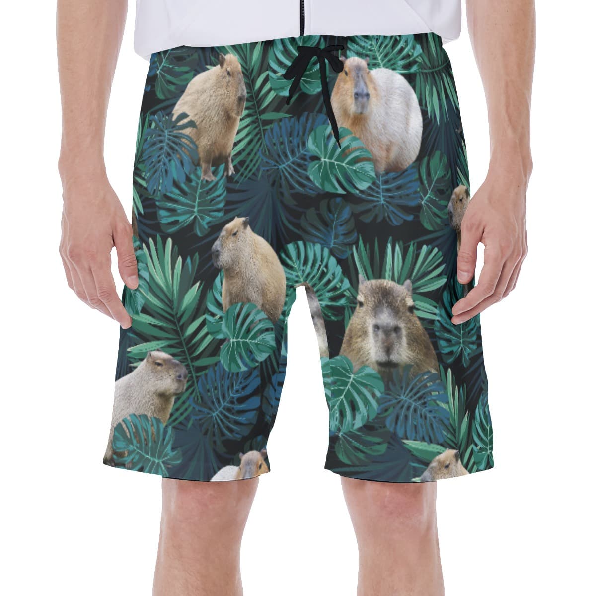 Funny Capybara Hawaiian Swim Trunks for Men (2)