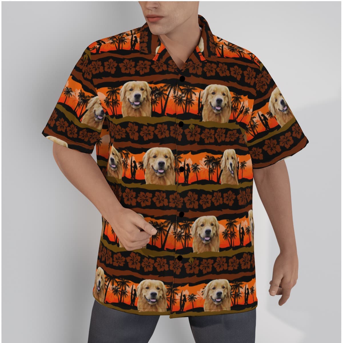 Funny Custom Dog Face Vintage Hawaiian Shirt