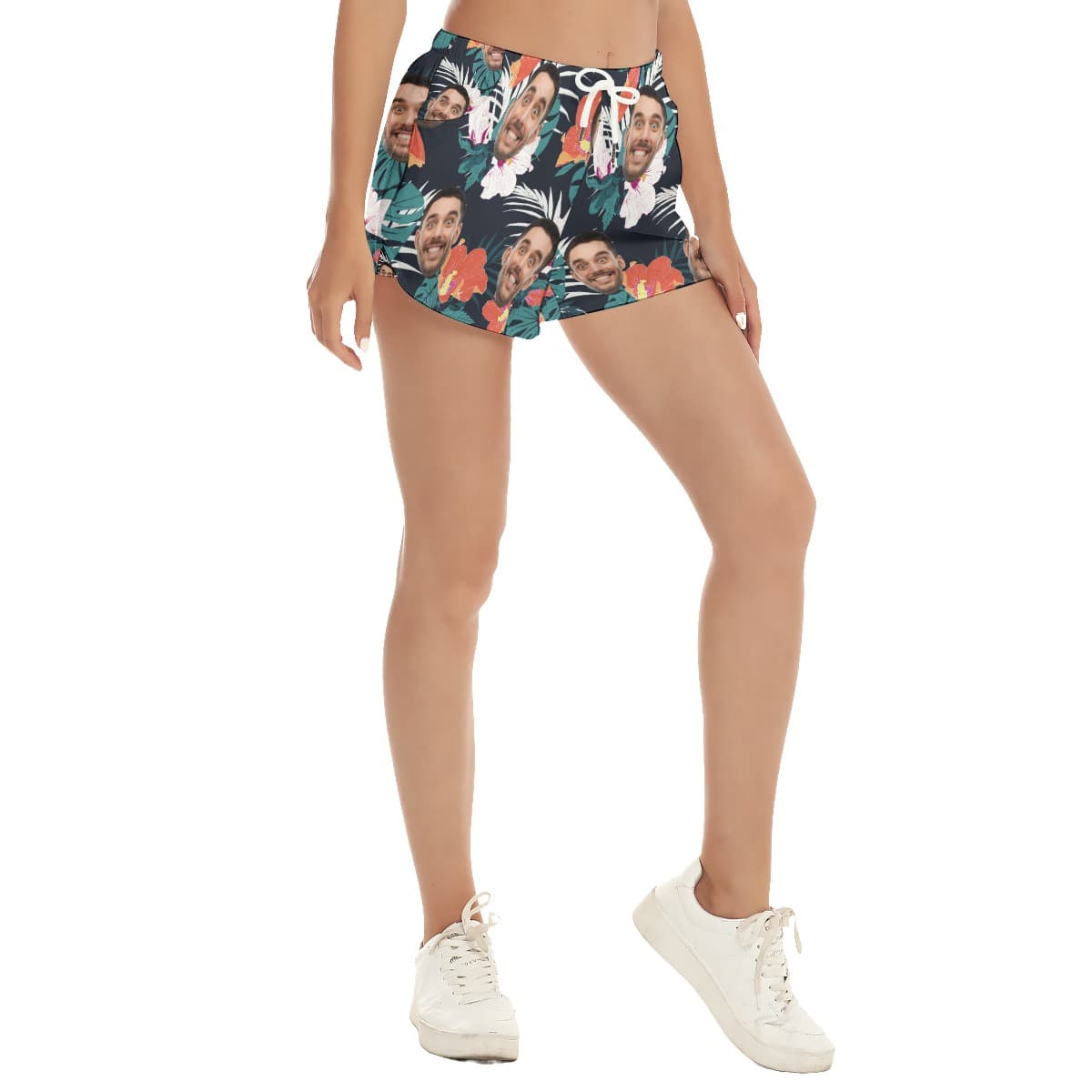 Funny Custom Face Beach Shorts For Women (2)