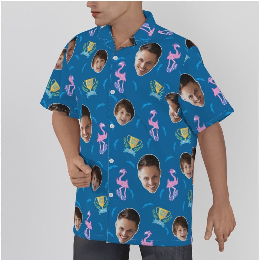Funny Custom Face Best Dad Ever Hawaiian Shirt