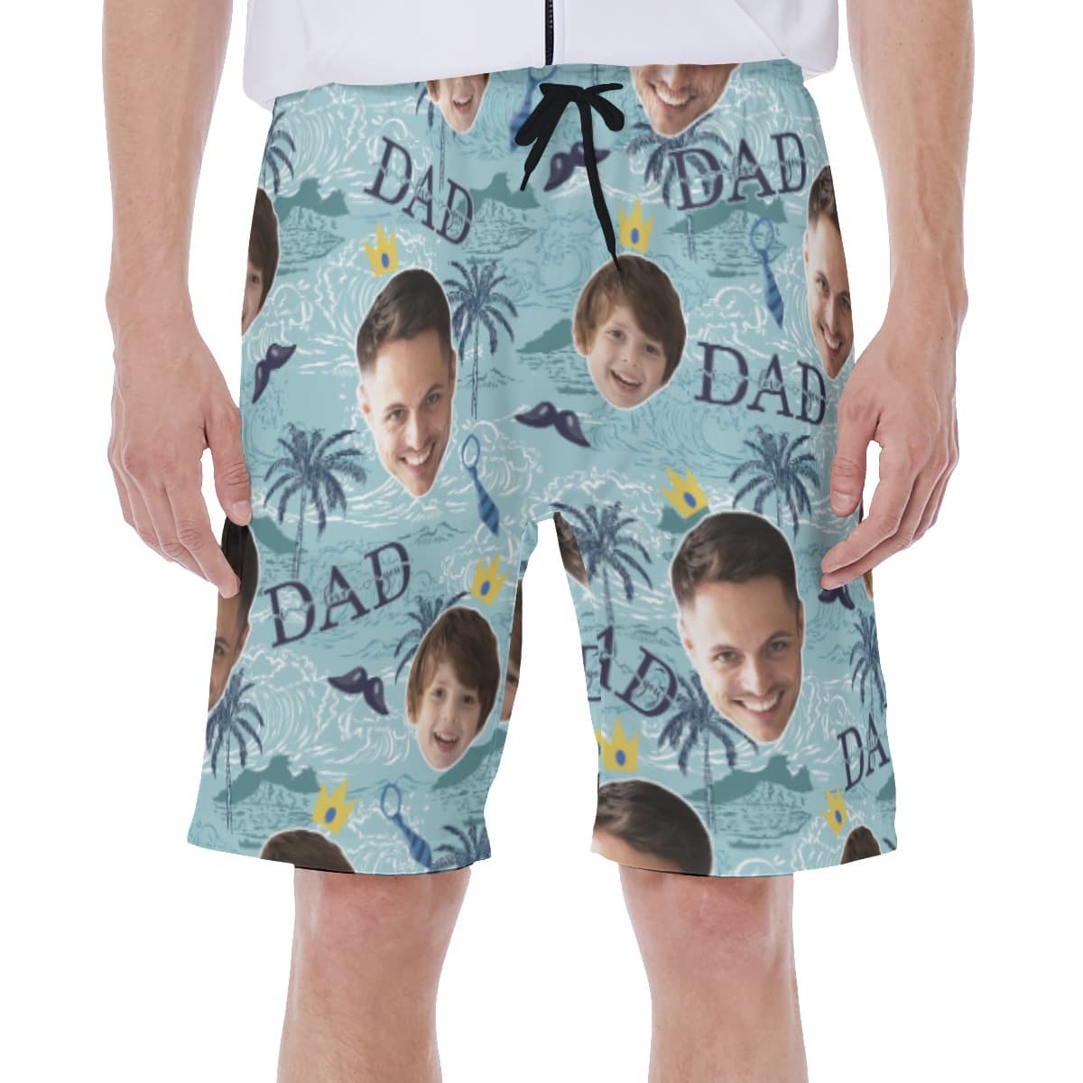 Funny Custom Face Father And Kid Hawaiian Swimwear