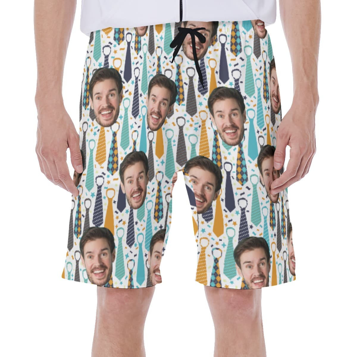 Funny Custom Face Father's Day Hawaiian Swim Trunks