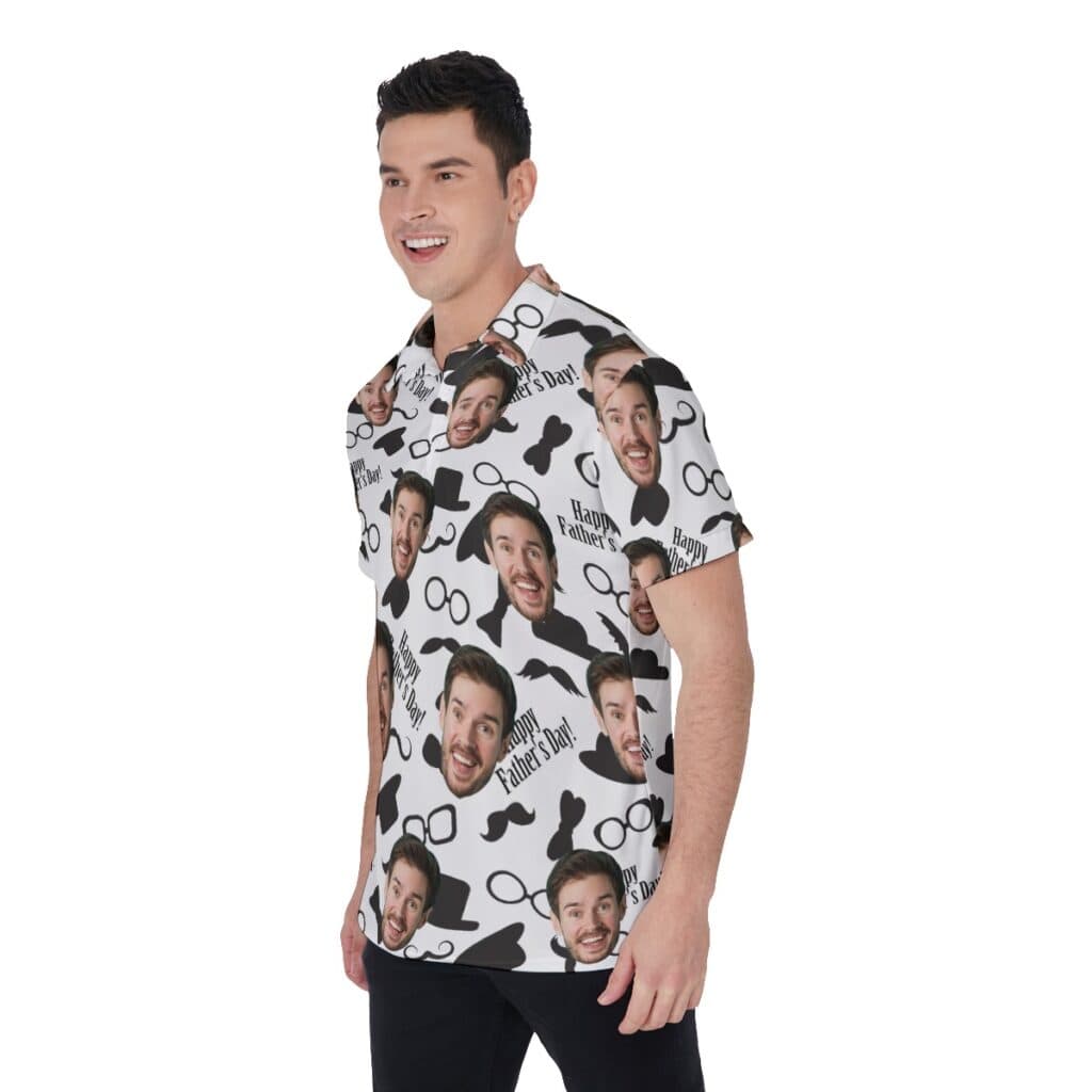 Funny Custom Face Hawaiian Polo Shirt For Father's Day