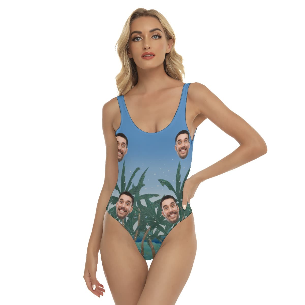 Funny Custom Face One Piece Swimsuit For Women (1)