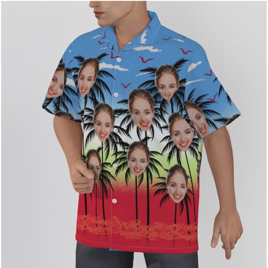 Funny Custom Face Palm Tree Hawaiian Shirt