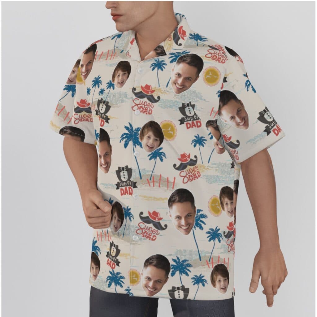 Funny Custom Face Super Dad Hawaiian Shirt
