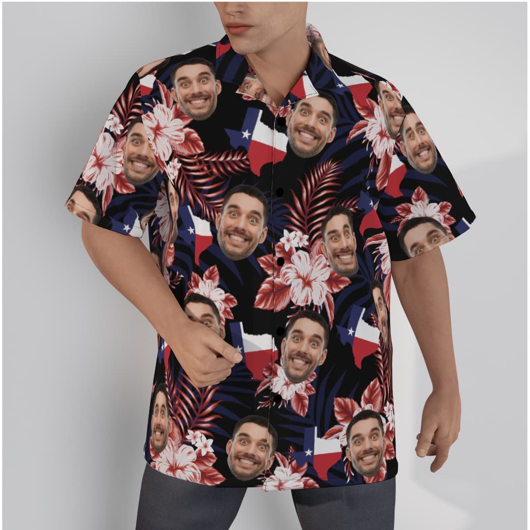 Funny Custom Face Texas Hawaiian Shirt
