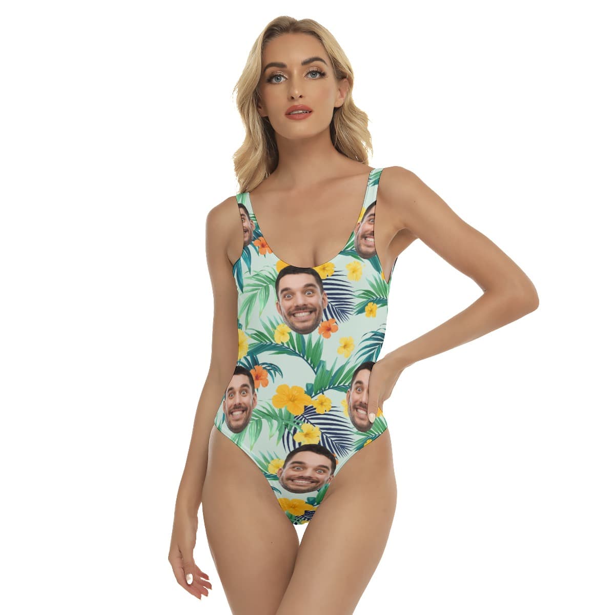 Funny Custom Women’s Swimsuit With Faces (1)
