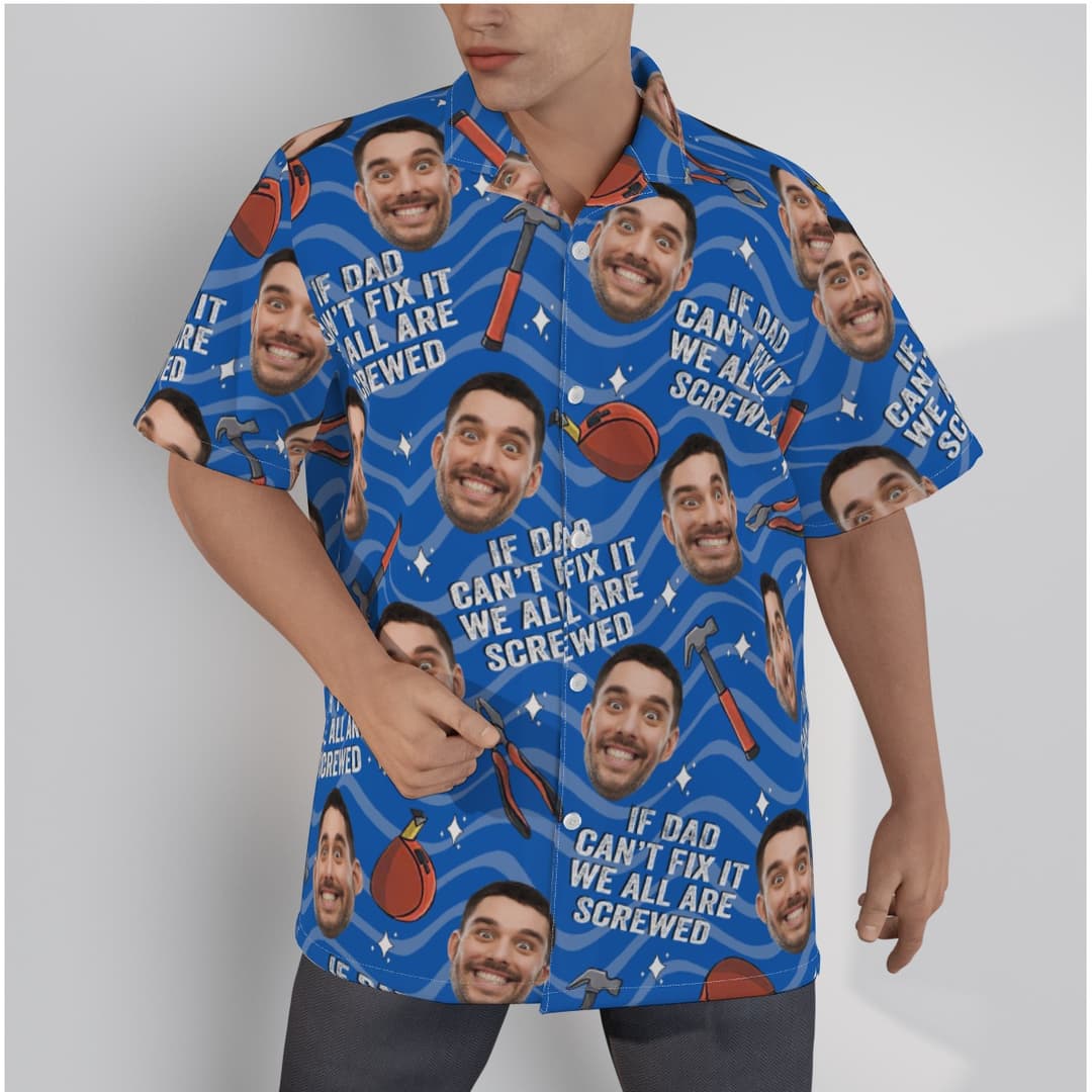 Funny Father's Day Gift Custom Face Men's Hawaiian Shirt