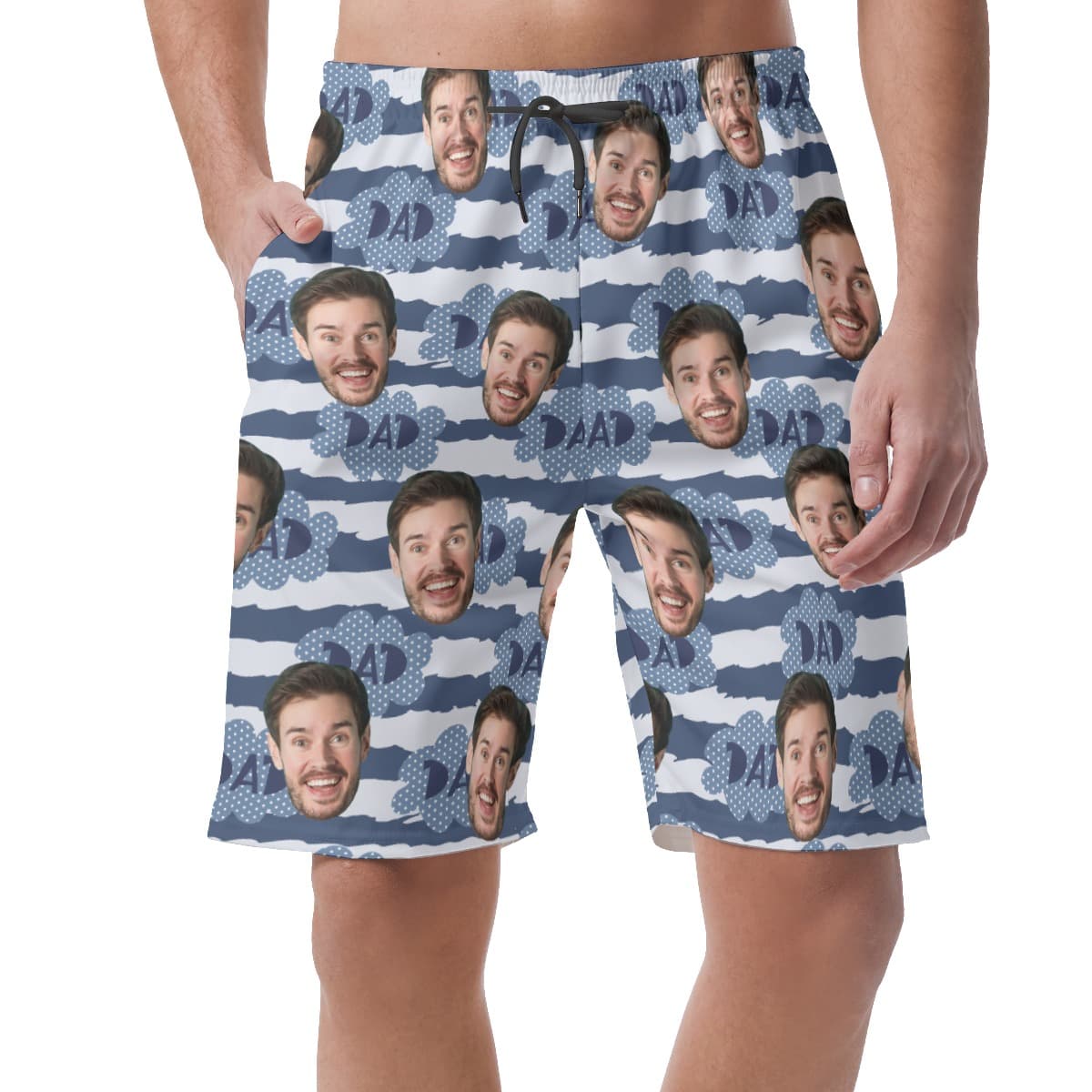 Funny Gift For Father's Day Custom Face Hawaiian Beach Shorts