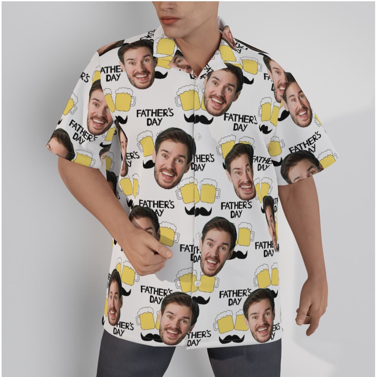 Happy Father's Day Custom Face Beer Hawaiian Shirt