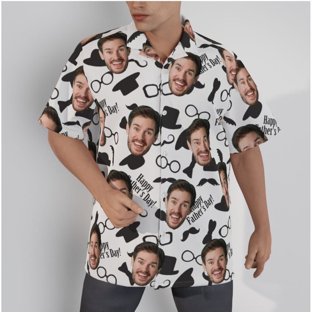 Happy Father's Day Custom Face Men's Hawaiian Shirt