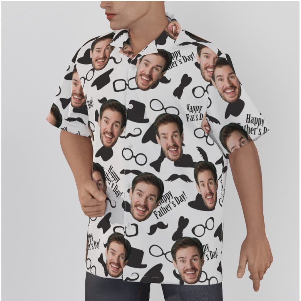 Happy Father's Day Custom Face Men's Hawaiian Shirt