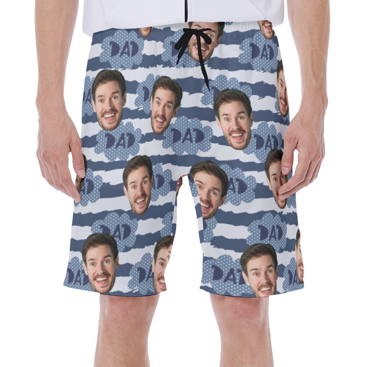 Happy Father's Day Customize Men's Hawaiian Swim Trunks With Face