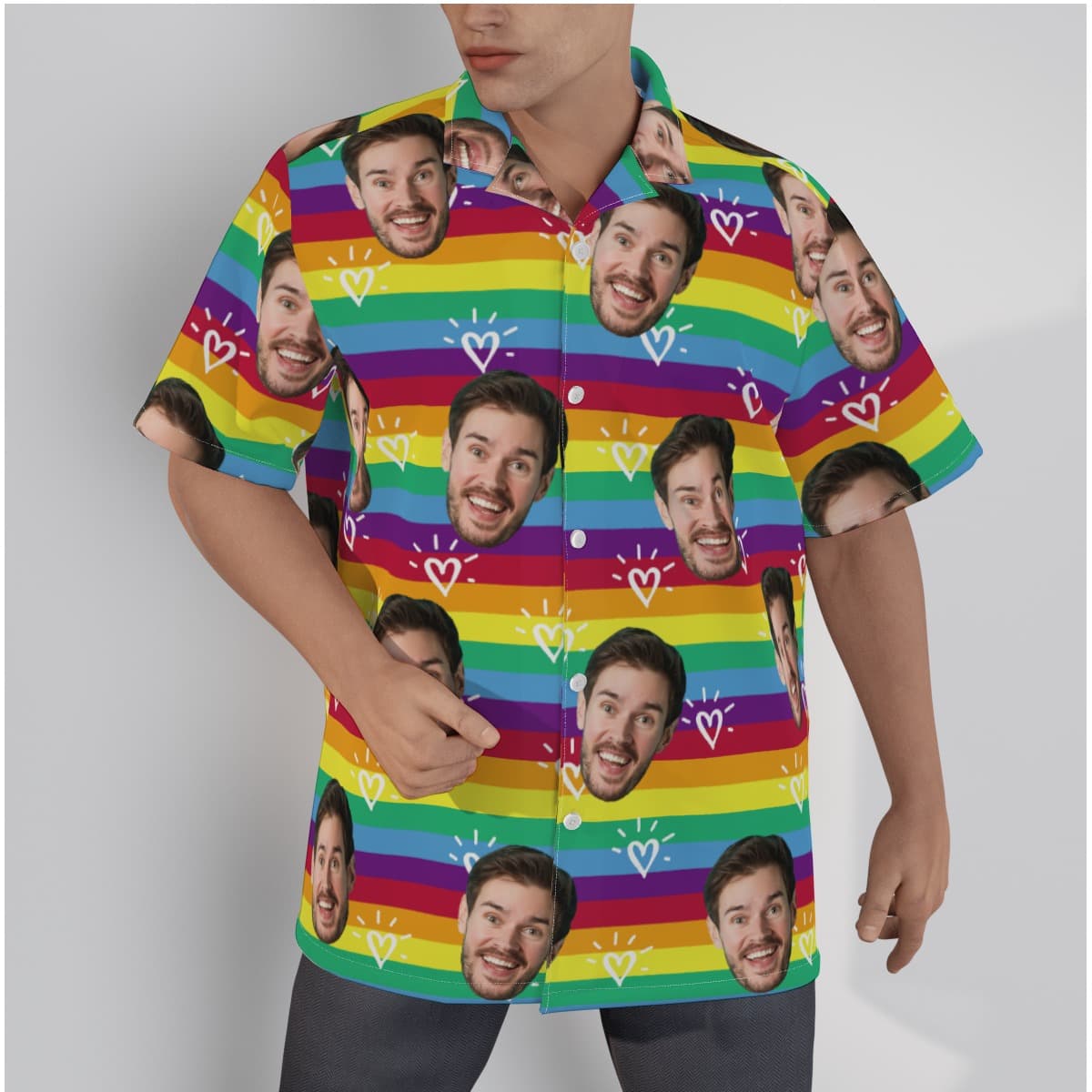 LGBT Pride Month Custom Face Hawaiian Shirt (1)