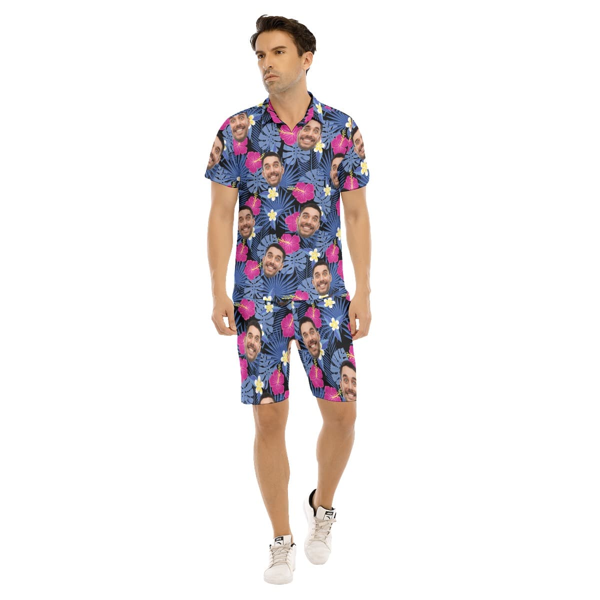 Men’s Custom Face Hawaiian Outfits Purple (1)