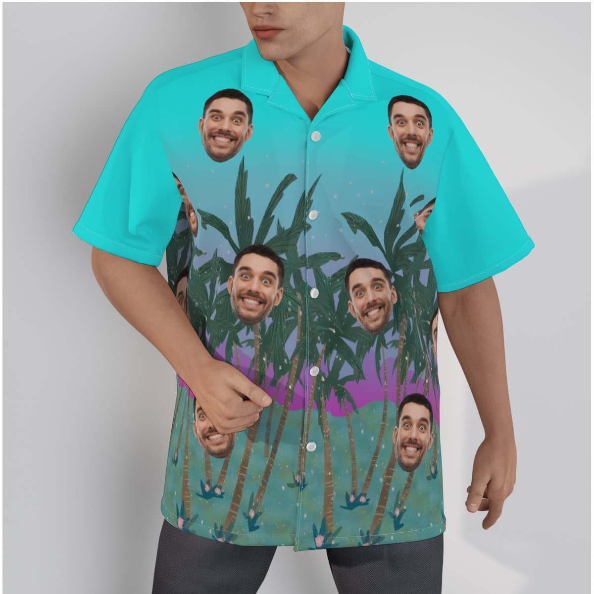 Men’s Custom Hawaiian Shirt With Face (1)