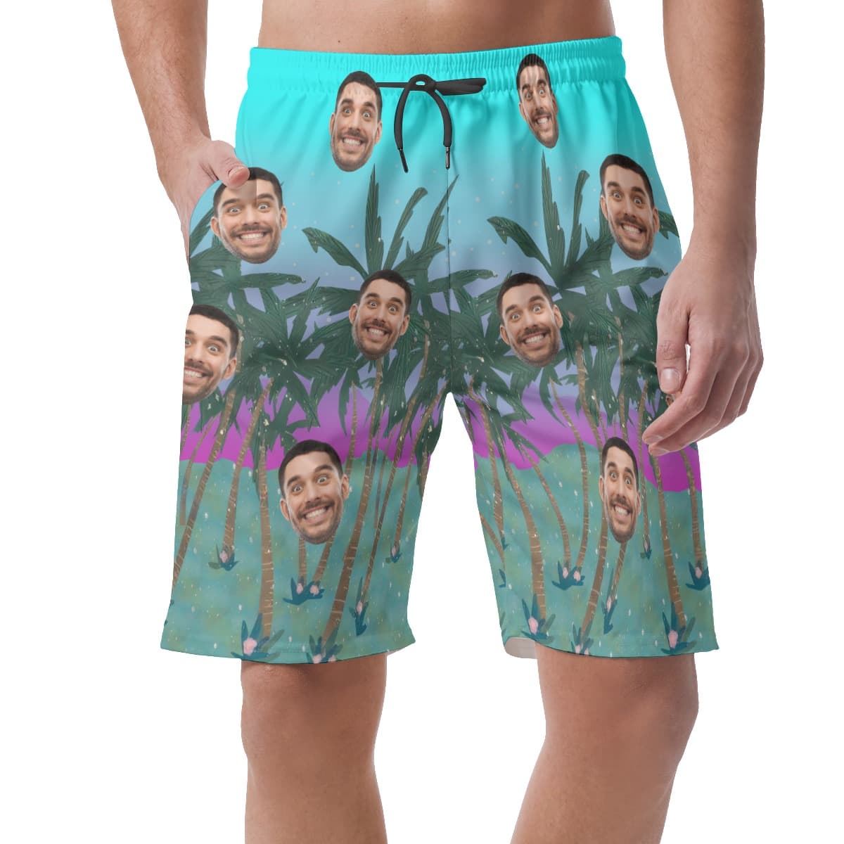 Men’s Custom Multiple Faces Board Shorts (1)