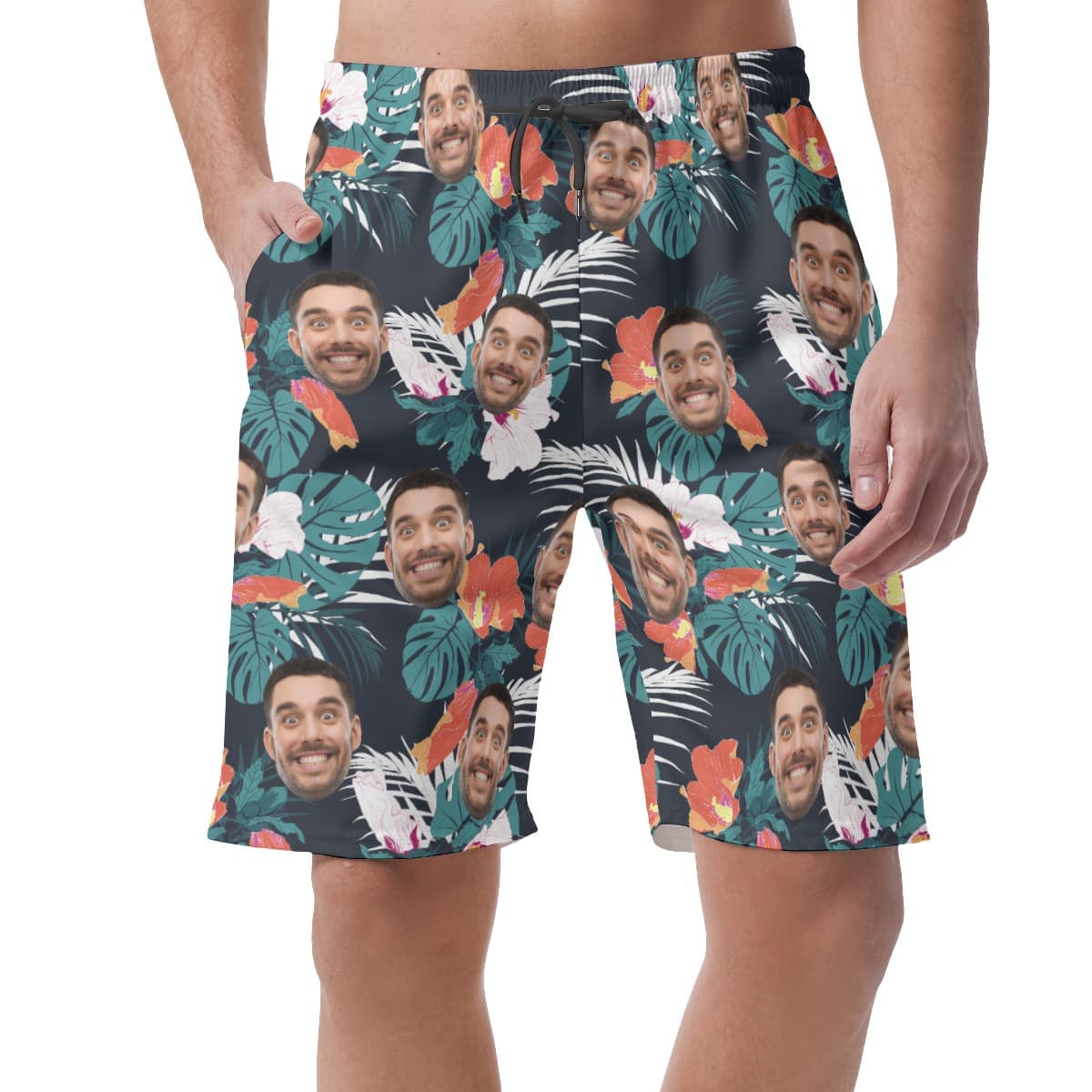 Men’s Hawaiian Beach Shorts With Faces Custom (4)