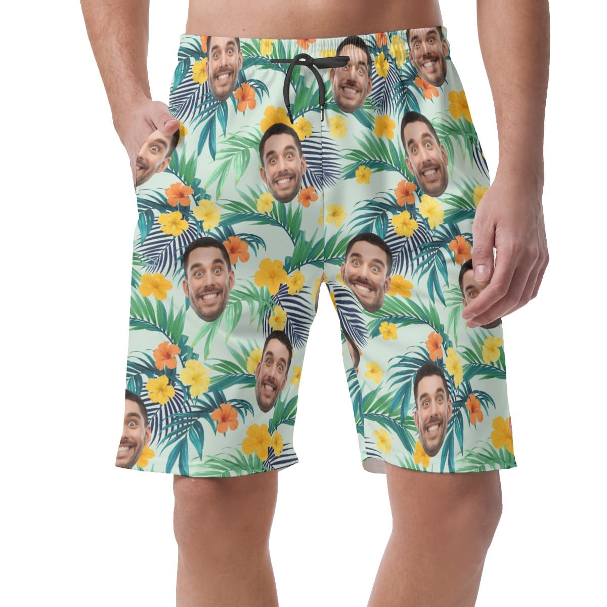 Men’s Hawaiian Summer Shorts With Faces Personalized (1)