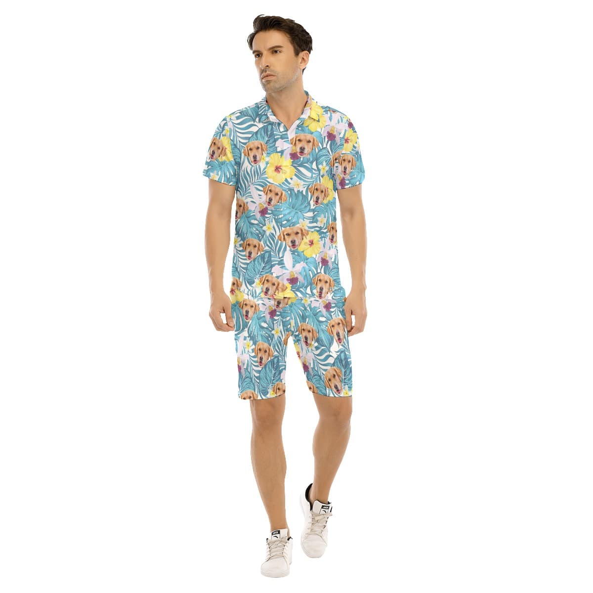 Men’s Set Hawaiian Shirt With Dog Face (1)