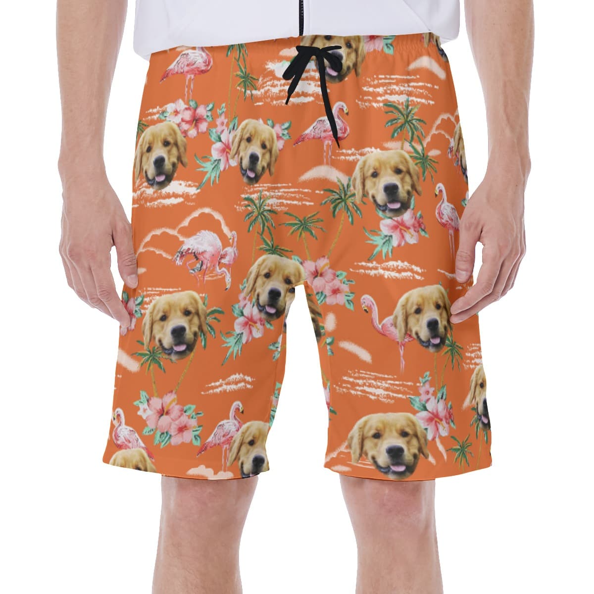 Orange Beach Flamingo Beach Men's Shorts With Custom Dog (4)