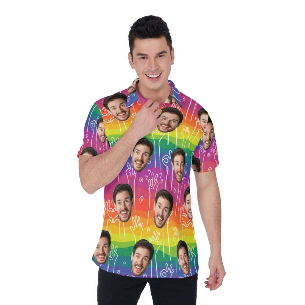 Pride Month LGBT Custom Face Collared Shirt (1)