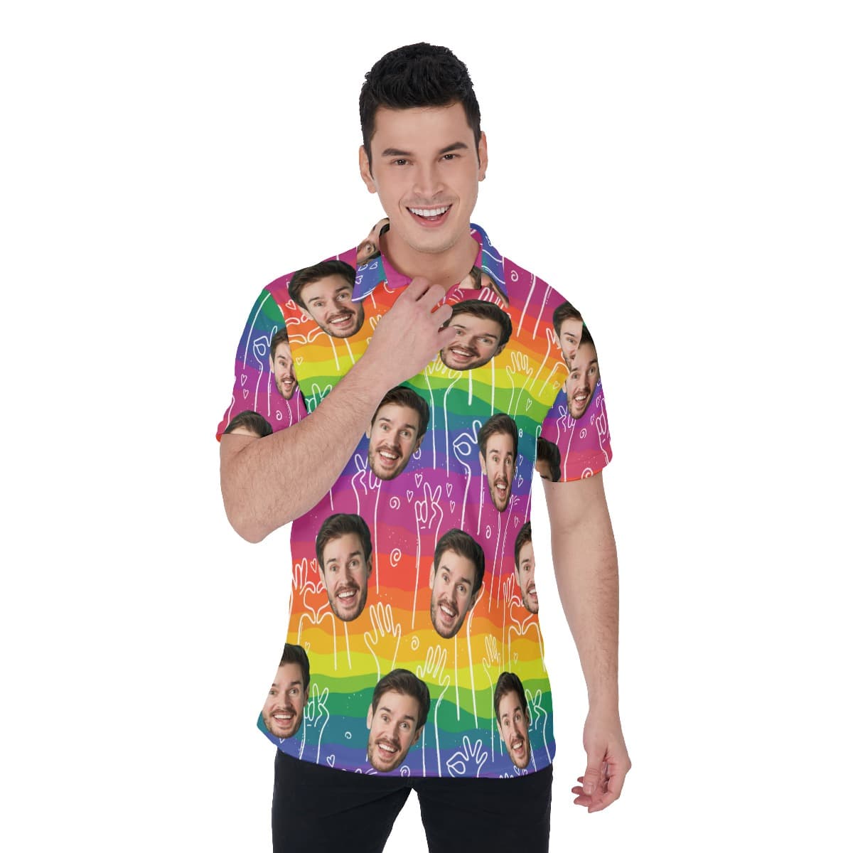 Pride Month LGBT Custom Face Collared Shirt (1)