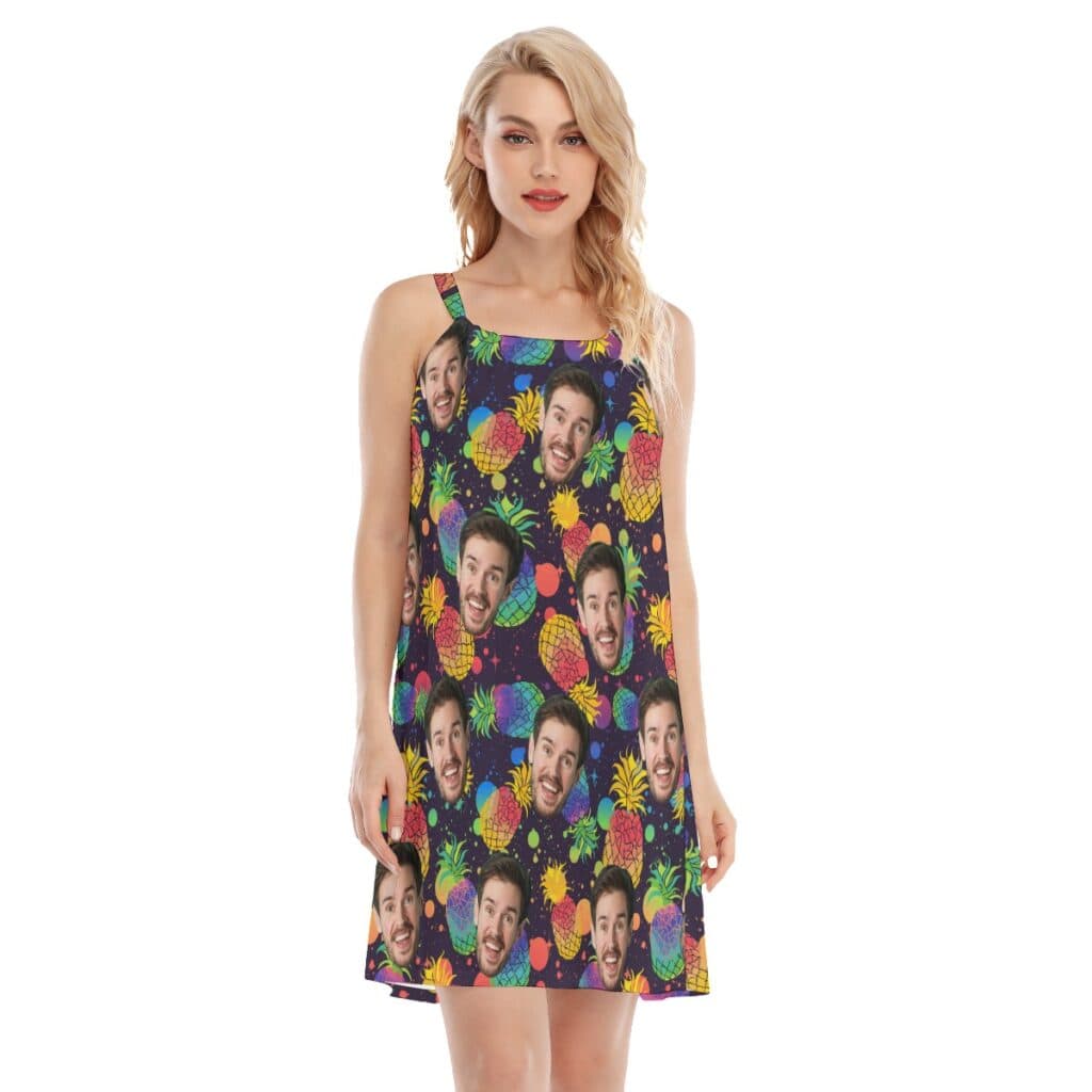 Pride Month LGBT Custom Face Pineapple Cami Dress (4)