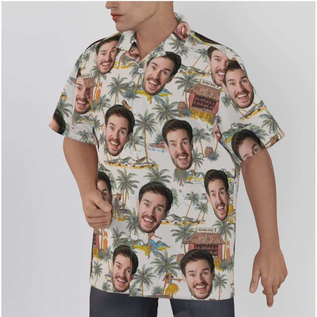 Tropical Hula Girls Custom Face Hawaiian Shirt